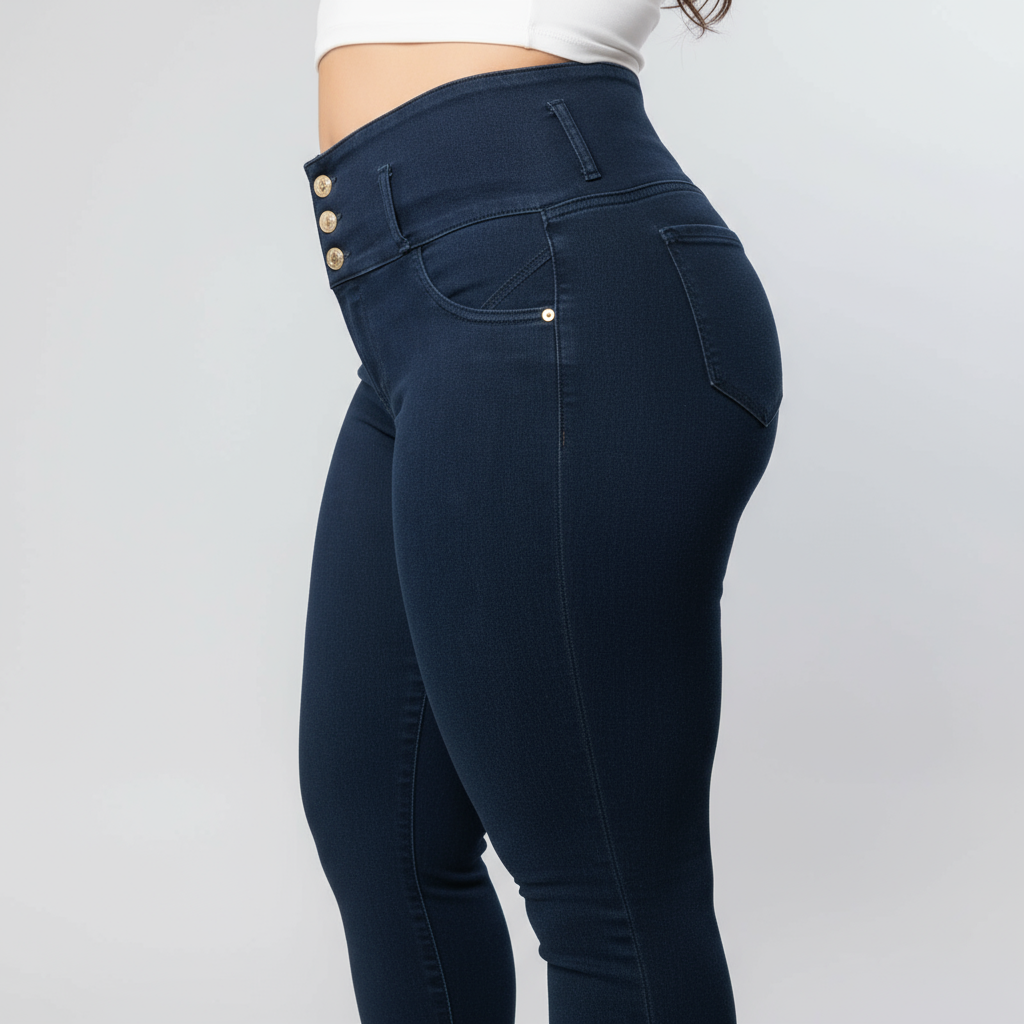 Jeans Azul Petroleo Control Abdomen