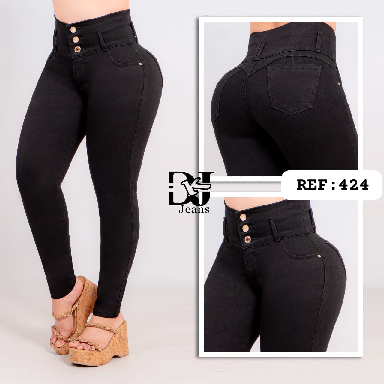 Pack 2 Jeans Tiro Ato Gris y Negro