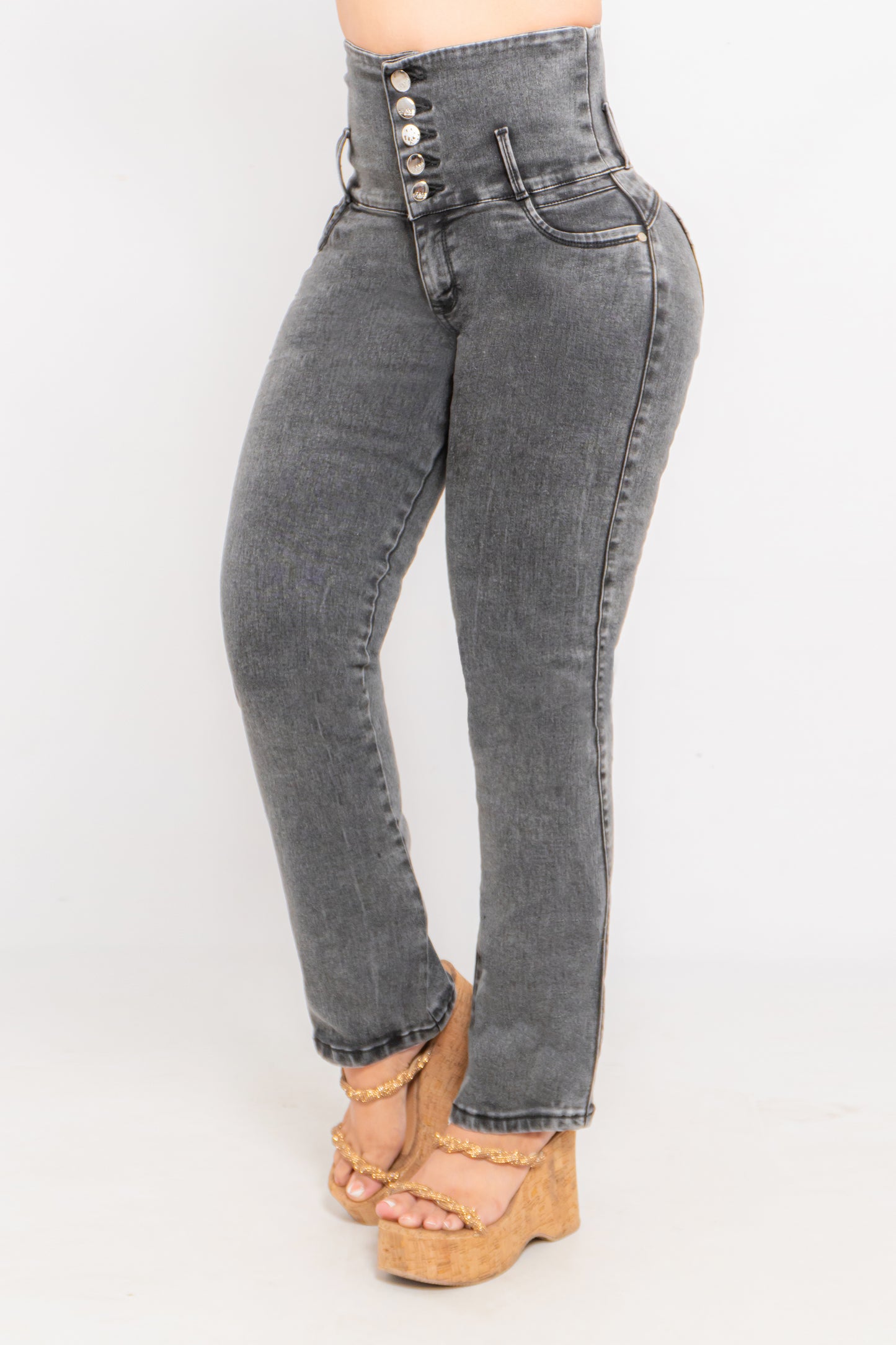 Jeans Gris Humo Control Abdomen