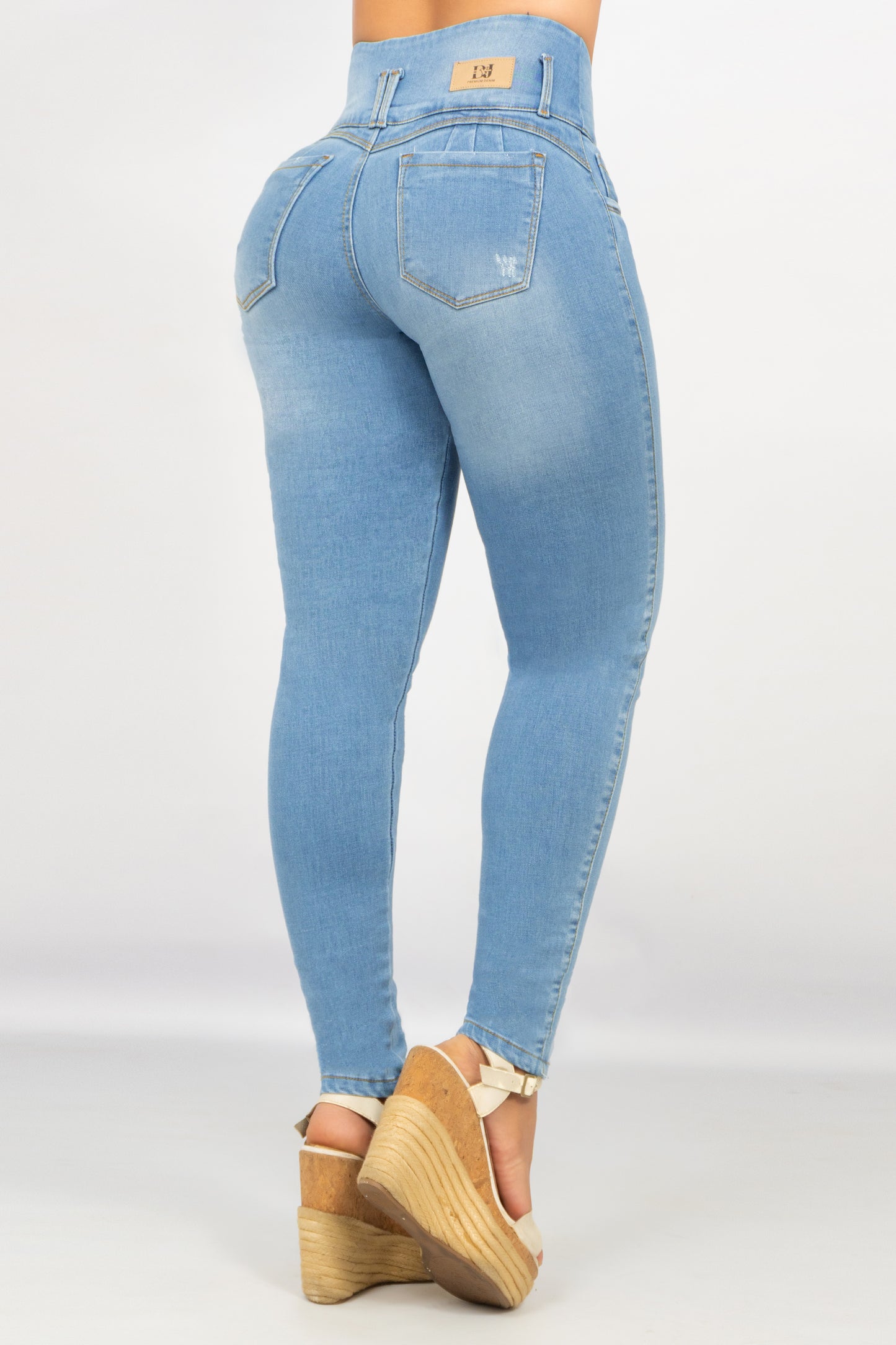 Pack x3 Jeans Control Abdomen Azul Claro, Medio y Oscuro
