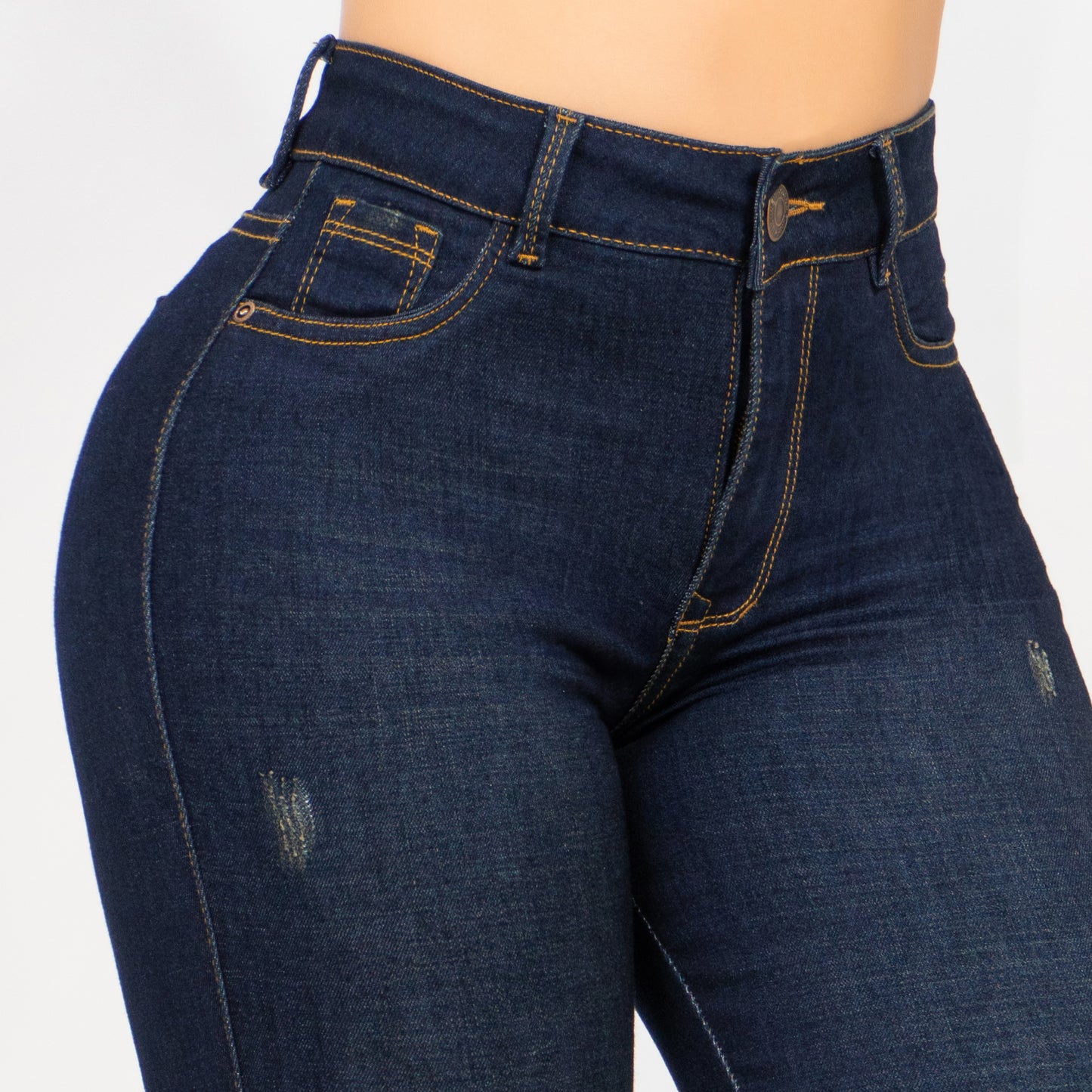 Jeans 1 Boton Levantacola Azul Oscuro