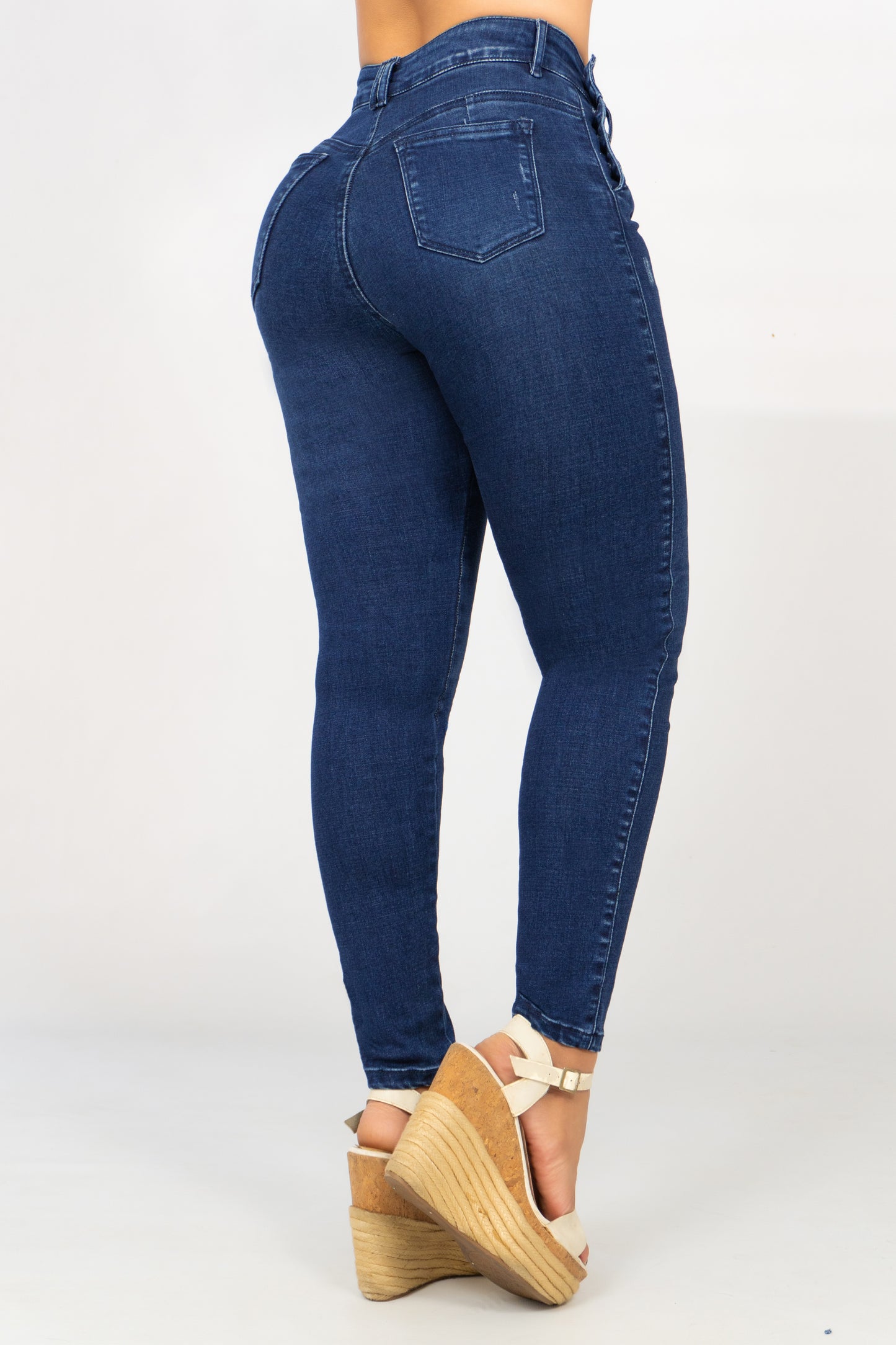 Jeans Skinny 4 Botones Laterales