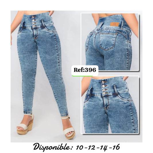 Pack 3 Jeans Control Abdomen Azul Agua, Medio y Oscuro