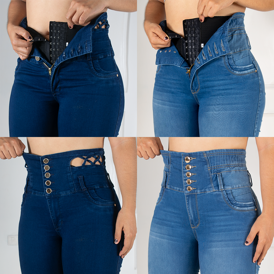 Jeans Control Abdomen Con Faja Interna