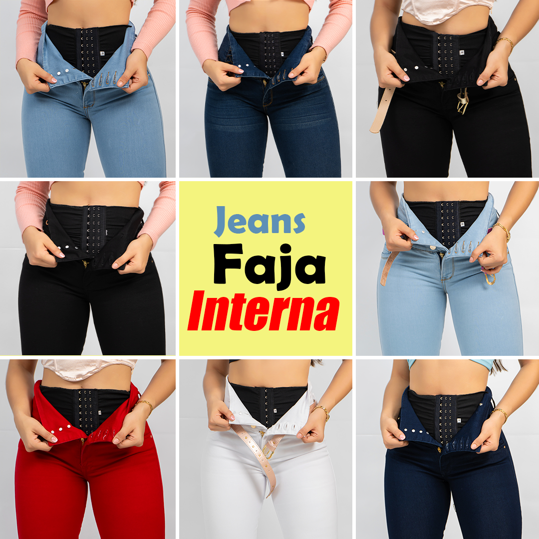 Jeans Control Abdomen Con Faja Interna