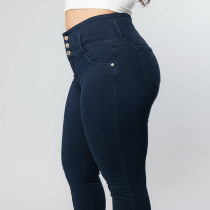Jeans Azul Petroleo Control Abdomen