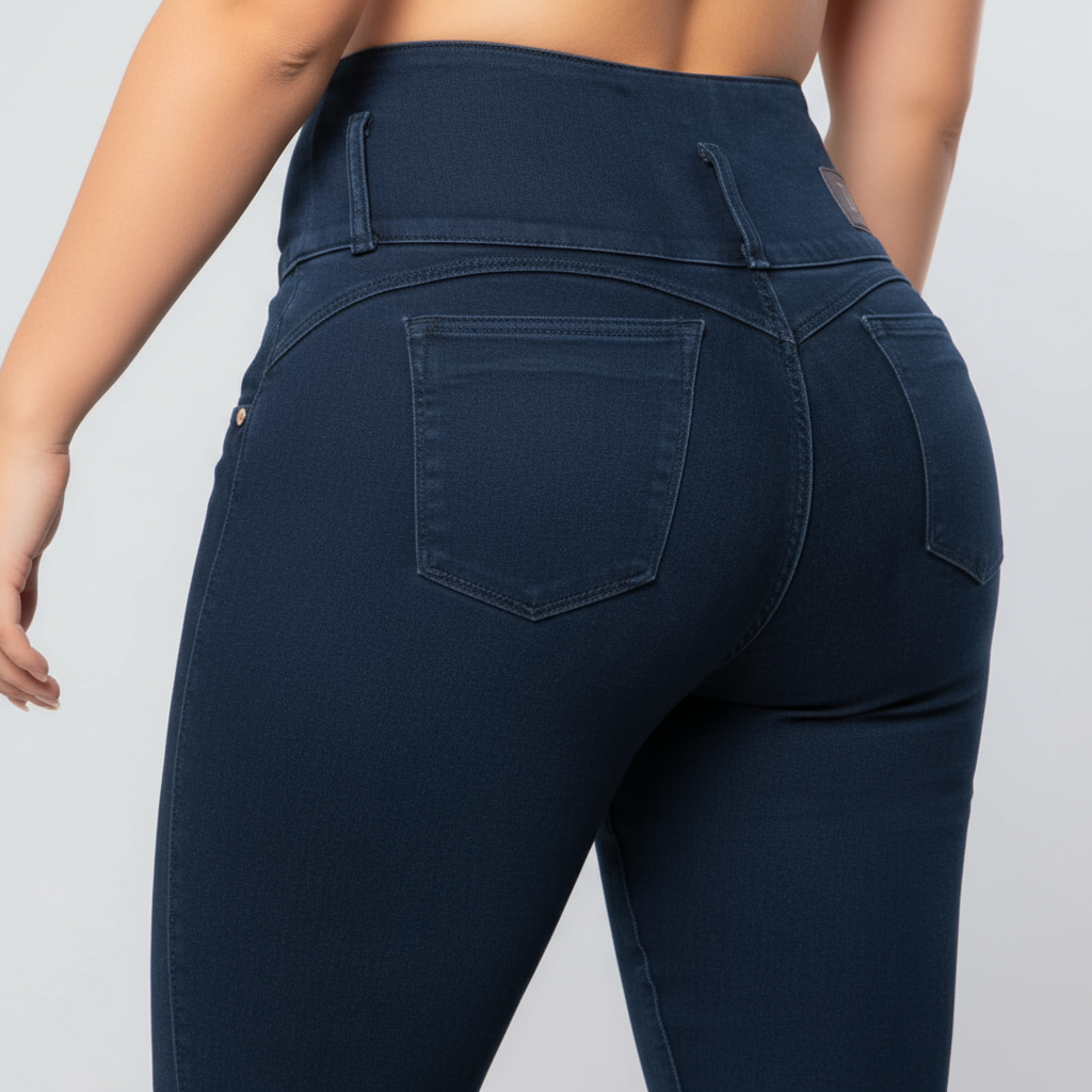 Jeans Azul Petroleo Control Abdomen