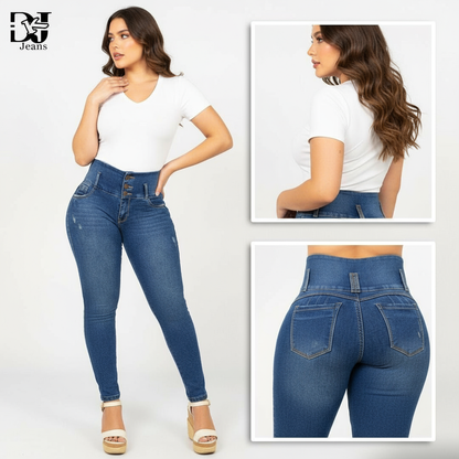 Jeans Control Abdomen Azul Vintaje
