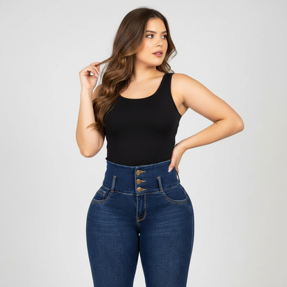 Jeans Azul Oscuro Control Abdomen