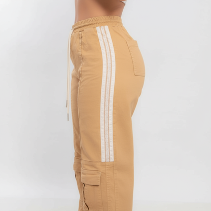 Jeans Tipo Cargo Deportivo beige