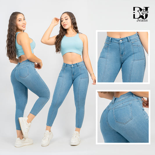 Jeans Skinny bolsillos frontales