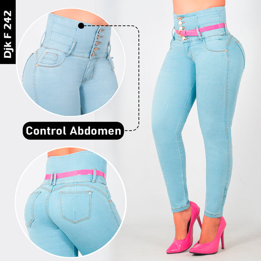 Jeans tiro alto CONTROL ABDOMEN BEBE