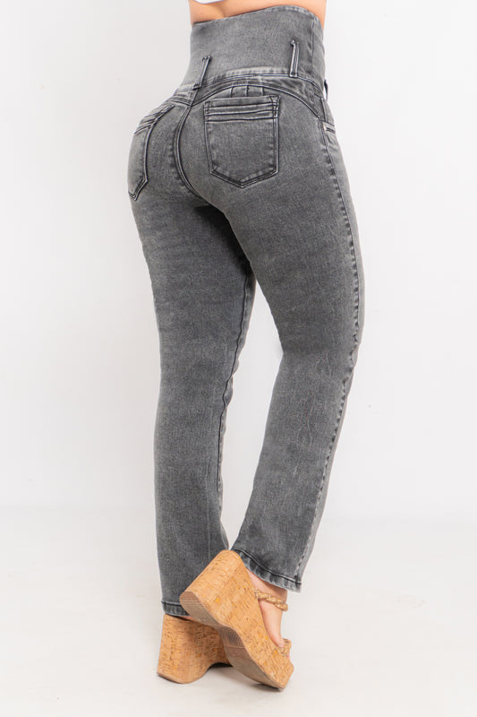 Jeans Gris Humo Control Abdomen