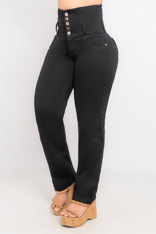 Jeans Tiro Alto Negro Control Abdomen