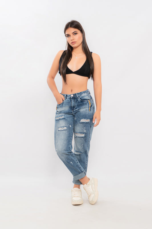 Jeans boyfriend destroyer juvenil