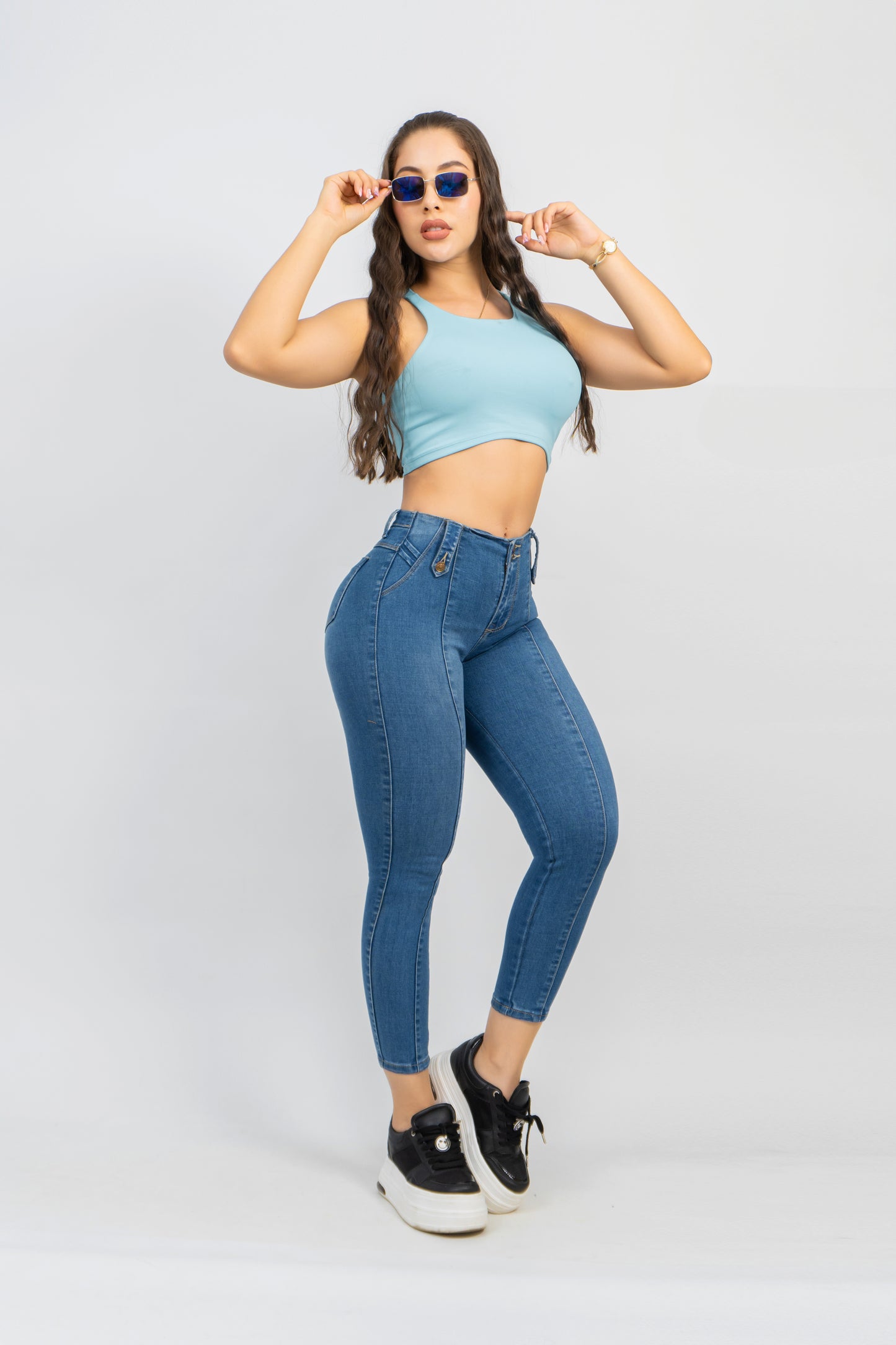 Jeans Skinny estilo pretina oculta