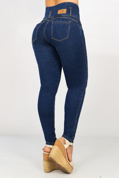 Pack x3 Jeans Control Abdomen Azul Claro, Medio y Oscuro