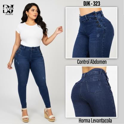 Jeans Skinny 4 Botones Laterales