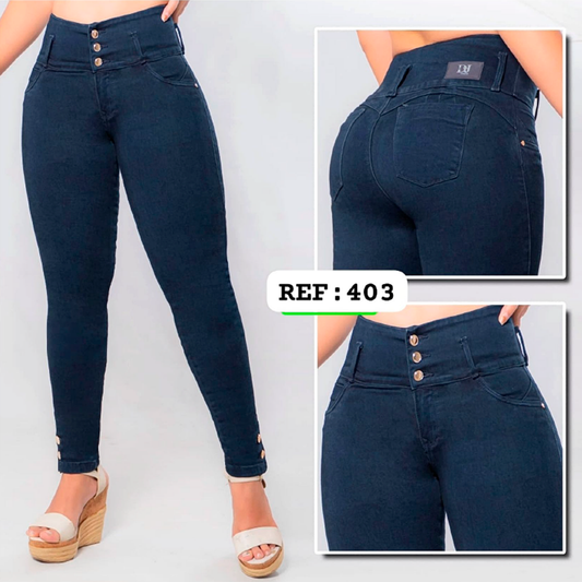 Jeans Azul Petroleo Control Abdomen