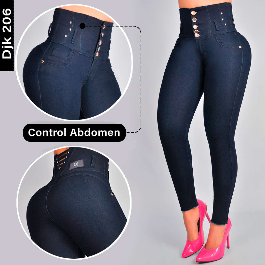 Jeans Control Abdomen Con Faja Interna