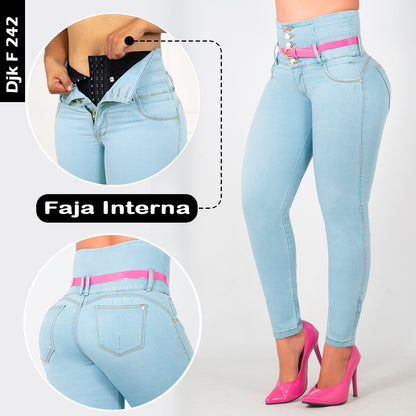 Jeans Control Abdomen Con Faja Interna