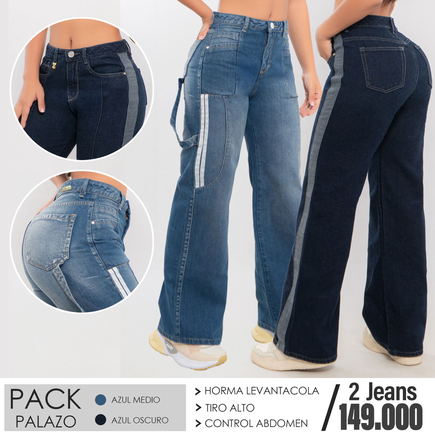 Pack 2 Jeans Palazo Juvenil