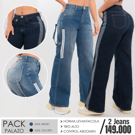 Pack 2 Jeans Palazo Juvenil