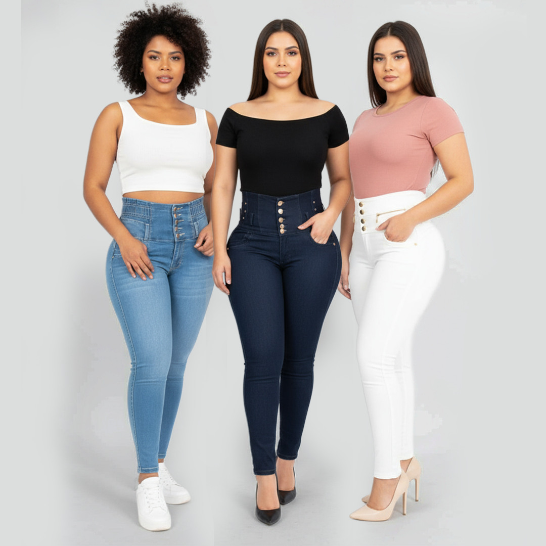 Pack x3 Jeans Dama Tiro Alto