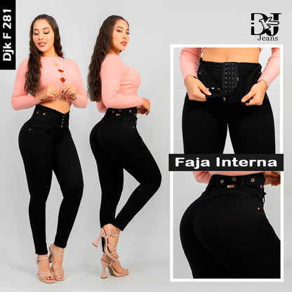 Jeans Control Abdomen Con Faja Interna