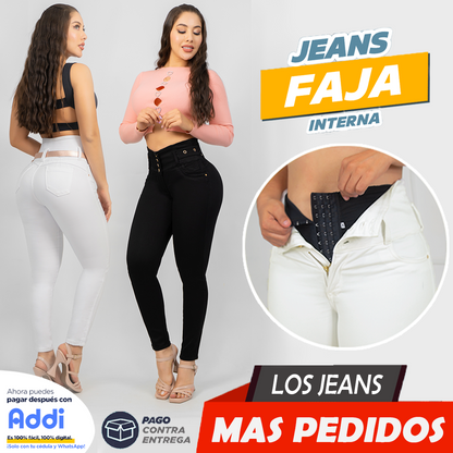 Jeans Control Abdomen Con Faja Interna