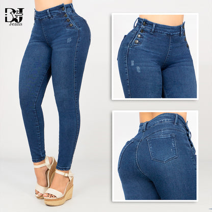 Jeans Skinny 4 Botones Laterales