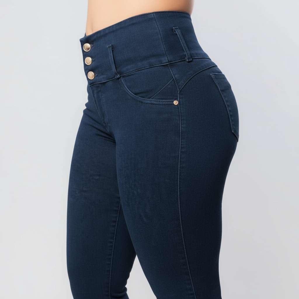 Jeans Azul Petroleo Control Abdomen